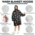 thumbnail image 5 of Wearable Oversized Blanket,Black Colorful Skull Mushroom Pattern Wearable Blanket Hoodie for Adults,Cozy Hooded Blankets with Super Pockets,Super Warm Fuzzy Pullover for Women & Men, 5 of 6