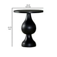 thumbnail image 5 of Niko 24 Inch Artisan Round Accent Table Smooth Pedestal Design Black Wood, 5 of 5