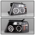 thumbnail image 5 of 2004-2008 Ford F150 F-150 Halo LED Projector Black Headlights Headlamp Set 04-08, 5 of 7
