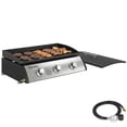 thumbnail image 1 of Outsunny Propane Gas Grill with 3 Main Burners, Outdoor BBQ Grill Cart, 1 of 10