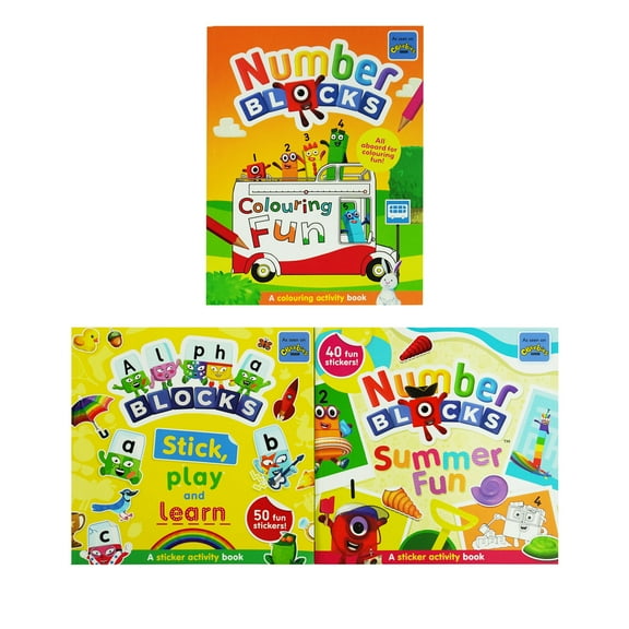 Numberblocks Colouring Fun & Sticker Activity Collection 3 Books Set - Ages 3 - Paperback