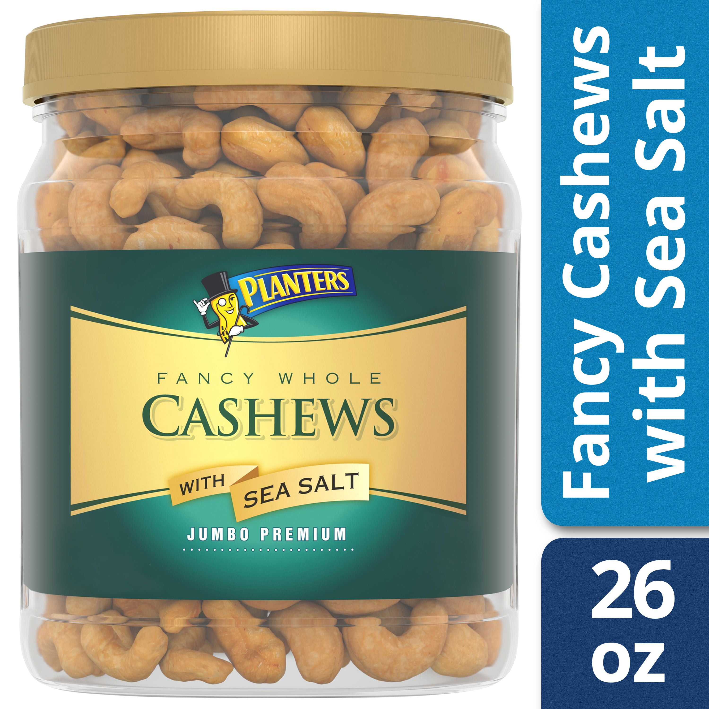 Planters Fancy Whole Cashews With Sea Salt, 26.0 oz Jar