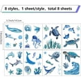 thumbnail image 2 of 8 Styles Ocean Wall Stickers Turtle Sharks Stickers Window Stickers Decals PVC Waterproof Self Adhesive Wall Cling Peel and Stick for Home Decoration Bedroom Living Room Kitchen Showcase, 2 of 9