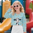 thumbnail image 2 of DISNIMO Cow Daisy Print Girls Crop Tops Long Sleeve Pullover Soft Casual Pullover Sweatshirts Loose Fit Cropped Sweatshirt for Teens Youth, 2 of 7