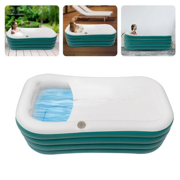 Miumaeov Inflatable Adult Bathtub Freestanding Blow Up Bathtub with Electric Air Pump Portable Foldable SPA Bath Tub Soaking Bucket