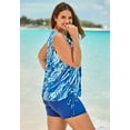 thumbnail image 3 of Swim 365 Women's Plus Size Chlorine Resistant Swim Tank Coverup With Side Ties, 3 of 4