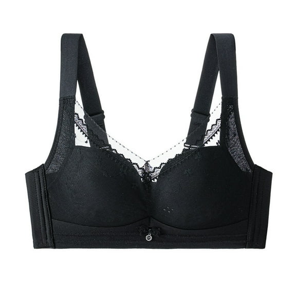 CQONEPT Wireless Bras for Women Lace Push Up Bra No Underwire Comfy Breathable Wirefree Underwear,Red