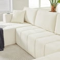thumbnail image 6 of Leumius 132" U Shaped Sectional Sofa,Chenille Boneless Couch, Modern 4-Seat Upholstered Cloud Couch Sectional with Deep Seat and Cup Holders for Living Room,No Assembly Required,Beige, 6 of 12
