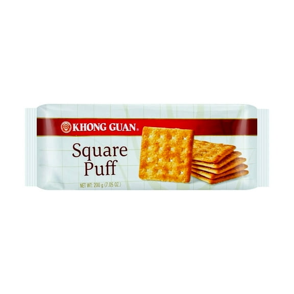 Khong Guan Square Puff Biscuits, 7.0 Oz