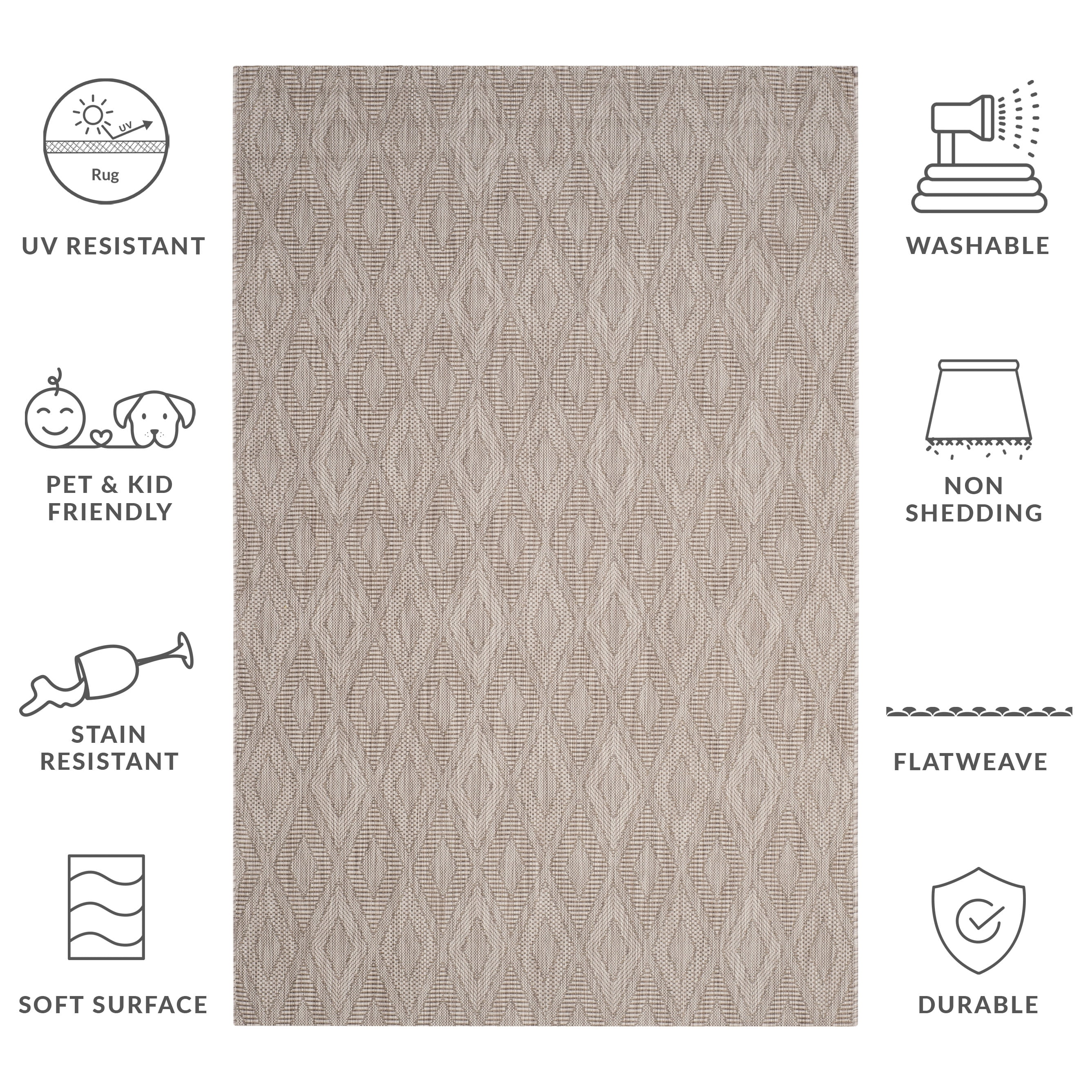 Safavieh Courtyard Teodor Geometric Indoor/Outdoor Area Rug, Beige, 9' x 12'