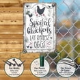 thumbnail image 4 of Chicken Coop Signs Outdoor-Farmhouse Farm Spoiled Chickens Lay Better Eggs Tin Sign,Funny Metal Signs Accessories Outdoor Home Wall Decor 8x12inch, 4 of 7