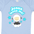 thumbnail image 4 of Inktastic Jesus Loves Me Cute Lamb and Stars Boys or Girls Baby Bodysuit, 4 of 5