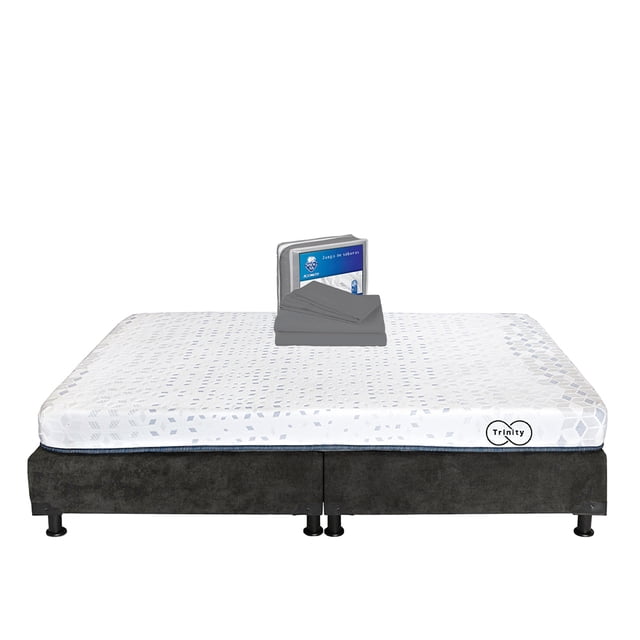Colchón King Size Trinity + Box + Juego de Sábanas