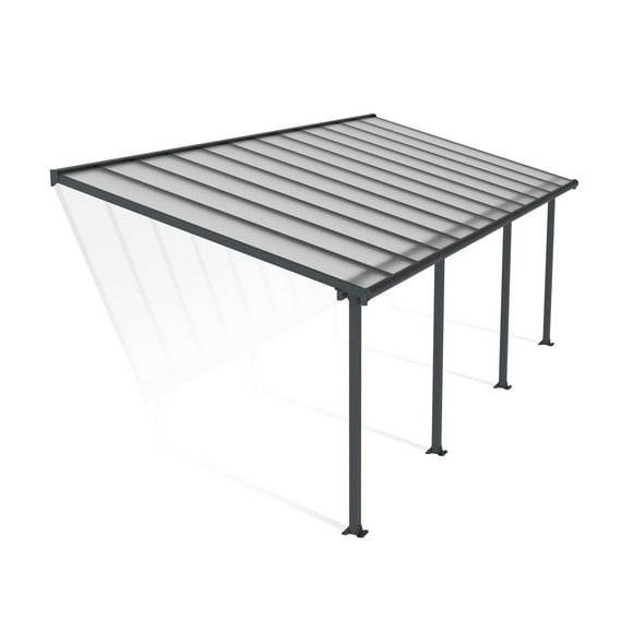 CANOPIA by PALRAM Housse de patio en aluminium Olympia, 10 pi x 24 pi, gris