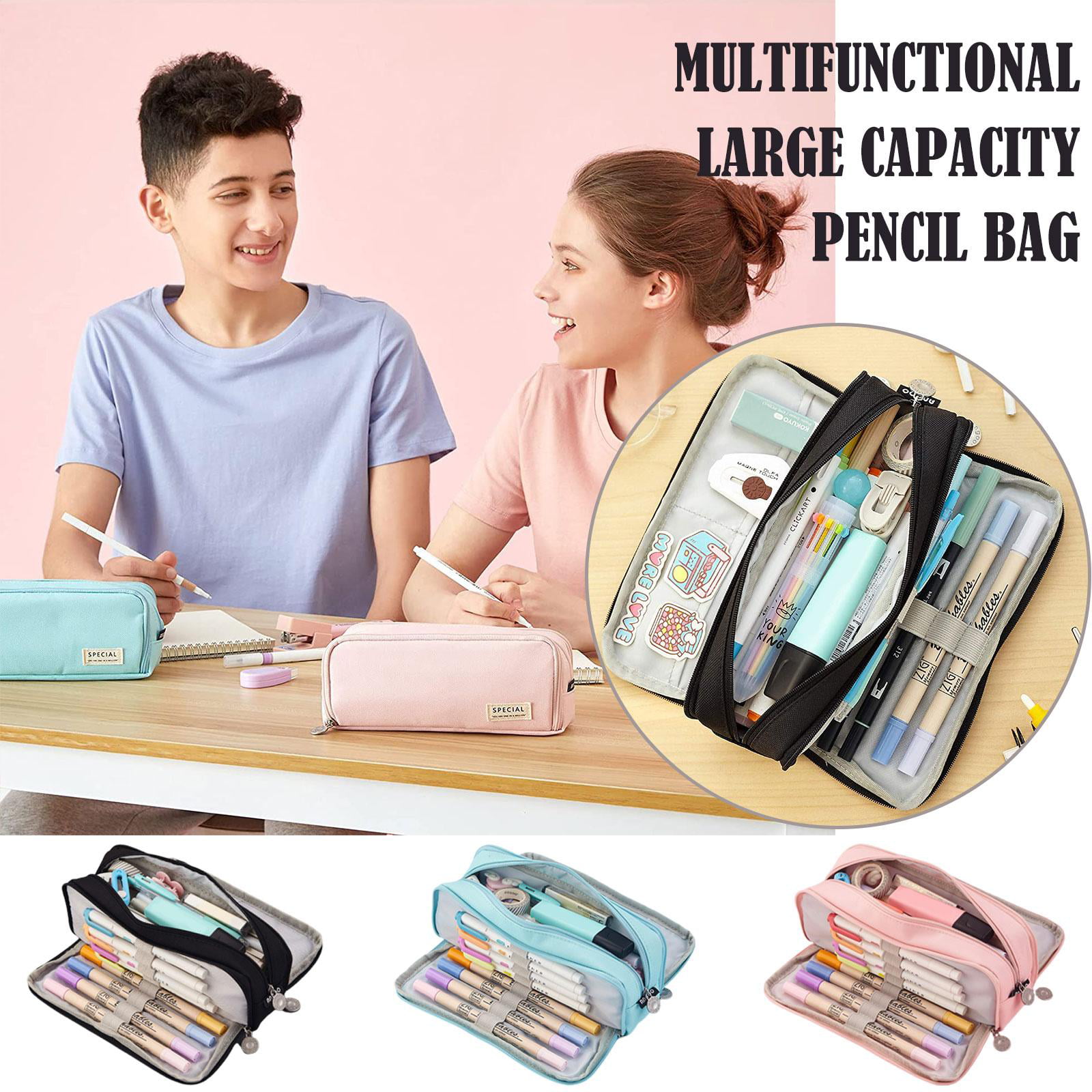 WWDZ Angoo Double Sided Pen Bag Pencil Case Special Macaron Storage Color  Pouch Canvas Bag Dual School H8L6 Pocket Travel Stationery X6M3 