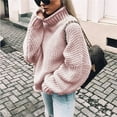 thumbnail image 4 of Delayuji Pullover Sweater for Women Solid Casual Long Knitted Sleeve Off The Sweater Shoulder Pullover Sweater Pink 6Xl, 4 of 4
