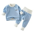 thumbnail image 2 of ATOGUTA Kid Boys Girls Thermal Underwear Set Fleece Lined Long Winter Johns Base Layer Thermal Top and Bottom, 4M-4T, 2 of 3