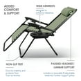 thumbnail image 2 of LammaLoe Zero Gravity Chair Set of 6, Outdoor Lounge Chairs with Cup Holder, Sage Green, 2 of 7