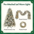 thumbnail image 6 of Demi Bonn 6ft Flocked Christmas Tree with Wreath, Garland and LED Lights, 3 Pac Flocked Xmas Tree for Festive Decor, Green, 6 of 12