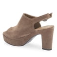 thumbnail image 3 of YDN Women's Peep Toe Sandals Block High Platform Heels with Buckle Strap Slingback Casual Daily Date Outfit Shoes Size 10 Tan, 3 of 4