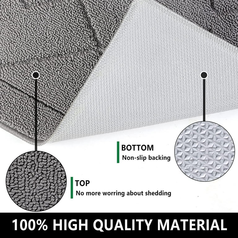 REFETONE Indoor Door Mat, 20x32, Non-Slip Absorbent Resist Dirt Door Rug,  Machine Washable Low-Profile Inside Floor Mat Doormats for Entryway, Grey