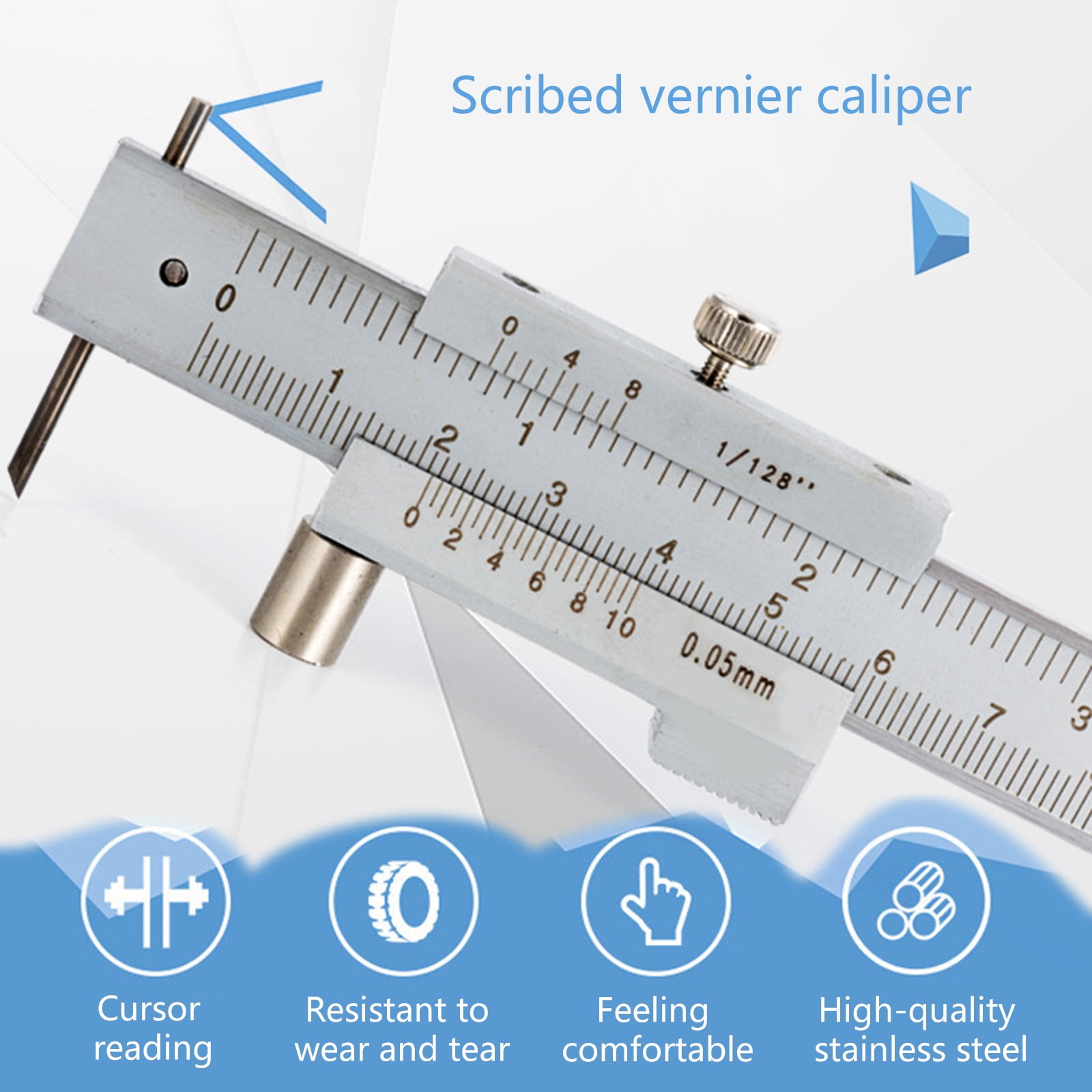 Portable High Accuracy Caliper Stainless Steel 200/300mm Scale for Technical Drawing Use