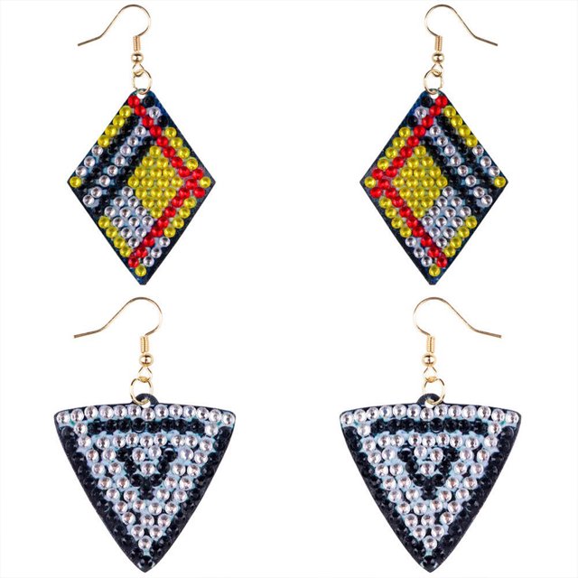 Cuadros Decorativos Kit de pendientes de pintura de diamante DIY 5D taladro de doble cara mosaico joyería regalo para niña JShteea Nuevos Originales