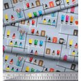thumbnail image 2 of Soimoi Silk Fabric Paper Boat Art & Craft Decor Fabric Printed Yard 42 Inch Wide, 2 of 3