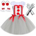 thumbnail image 3 of Disfraz de payaso Pennywise para niñas, ropa de Halloween, vestido de tutú de Joker gris espeluznante, vestidos de tul elegantes para fiestas de carnaval para niñas, 3 of 5
