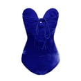thumbnail image 2 of KelaJuan Women's Strapless Bodysuit, Sexy Deep V Neck Cross Back Velvet Bodycon Leotard Top, 2 of 6