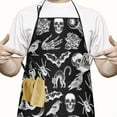thumbnail image 2 of Black Gothic Skull Bat Pattern Apron-Garden Aprons for Women with Pockets-Cotton Linen Waterproof Kitchen Cooking Gardening Aprons Adjustable for Kitchen,Cooking,BBQ and Salon 33x27 Inch, 2 of 7