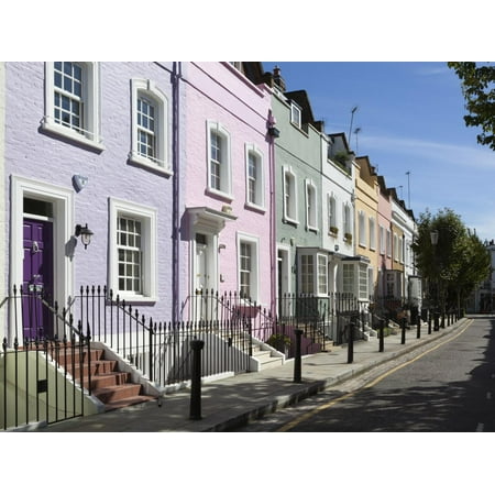 Pastel Coloured Terraced Houses, Bywater Street, Chelsea, London, England, United Kingdom, Europe Print Wall Art By Stuart Black
