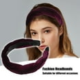 thumbnail image 3 of Unique Bargains 1 Pc Thick Braided Velvet Headband Headwear Hairband for Women 1.2 Inch Wide Wine Red, 3 of 7