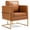Brown, variant on Modern Velvet Accent Chair, Mid-Century Upholstered Arm Chair with Gold Metal Legs, Comfy Single Sofa for Living Room, Bedroom, Side Chair for Salon Reception, Club