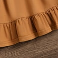 thumbnail image 4 of Huowey Little Girls Autumn Solid Color Dress Girls Long Sleeve Crew Neck A-Line Skirt Classic Dailywear, 3-4 Years, 4 of 7