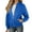 Blue, variant on Women's Casual Zip Front Jacket for Everyday Wear Lightweight Long Sleeve Sports Coat Solid Color Outerwear for Daily Life Seasonal Style Women's Bomber Jacket Casual Coat