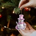 thumbnail image 4 of FastXmas Acrylic Snowman Christmas Pendant Decorations 3.15 Inches Traditional Christmas Tree Ornaments 2D-Flat Snowman with Pink Hat Christmas Hanging Decor for Xmas Tree Home Bags Door & Gift, 4 of 7