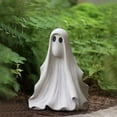 thumbnail image 2 of Halloween Ghost Figurines Decor Cute White Ghost Statue Resin Sculpture for Outdoor Garden Tabletop Decoration, 2 of 5
