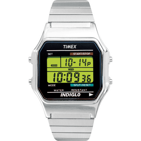 Timex - Timex Men's Classic Digital 34mm Watch – Silver-Tone Case Green