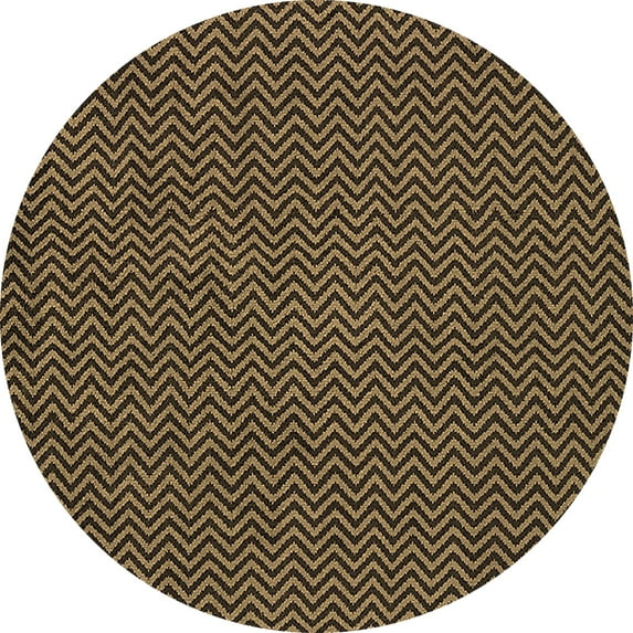 Ahgly Company Indoor Round Oriental Brown Industrial Area Rugs, 6' Round