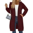 thumbnail image 6 of Resicozy Womens Long Tunic Hoodies Oversized Hooded Zip Up Solid Color Sweatshirt Casual Pullover Hoodies Cute Trendy Sweaters Wine L, 6 of 6