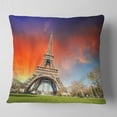 thumbnail image 2 of Designart Paris Eiffel TowerUnder Colorful Sky - Landscape Photo Throw Pillow - 18x18, 2 of 5
