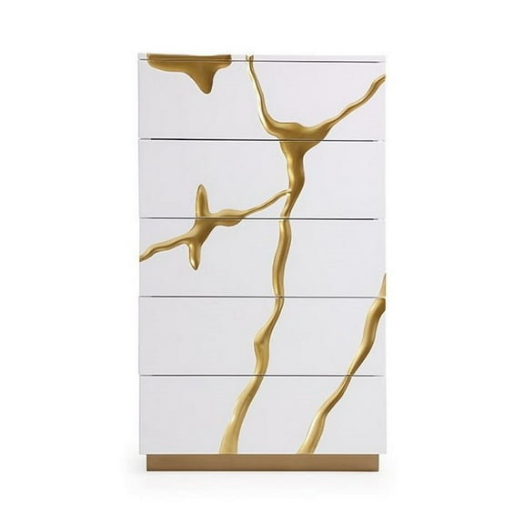 Modrest Aspen Modern White & Gold Chest