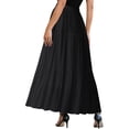 thumbnail image 4 of STARVNC Women Elastic Waist Ruching Ruffle Linen Maxi Skirt, 4 of 8