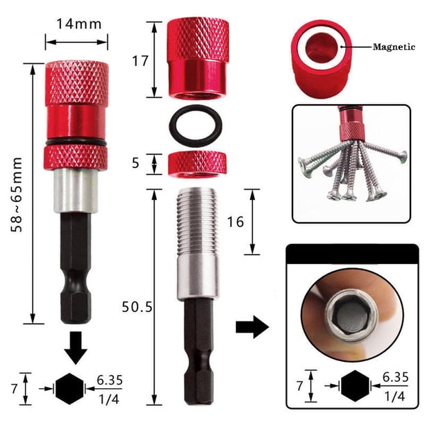 Extensión De Soporte De Conector De De Reparación Magnética Mango De Adapta De Soporte De Broca Hexagonal Para Lves De Macarena Mango De Extension