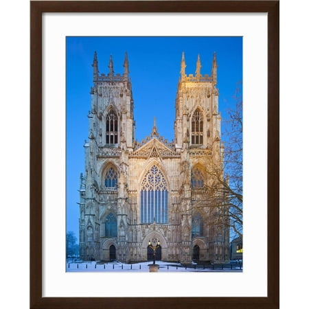Best United Kingdom, England, North Yorkshire, York, the West Face of York Minster in Winter Framed Print Wall Art By Nick Ledger deal