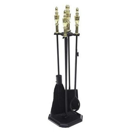 Achla Designs Minuteman International Westford Fireplace Set of 4 Tools, 30.5 Inch Tall, Polished Brass and Black