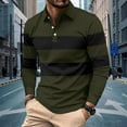 thumbnail image 2 of XIYON Long Sleeve Polo Shirts For Men Fall Winter Striped Lapel Casual Knitted Shirt Polo Shirt Classic Comfortable Shirts For Men, 2 of 9