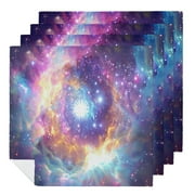 Nawy Galaxy Nebula Fabric Wall Hanging Star Outer Space Planet Dinner Napkin 2 PCS