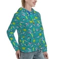 thumbnail image 6 of Fotbe Cute Shark Turtle Pattern Womens Long Sleeve Hoodie, Pullover Hooded Sweatshirt, Kangaroo Pocket Hoodie with Eye-catching Drawstrings-XX-Large, 6 of 7